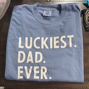 Comfort Colors Blue 'Luckiest Dad Ever' Tee